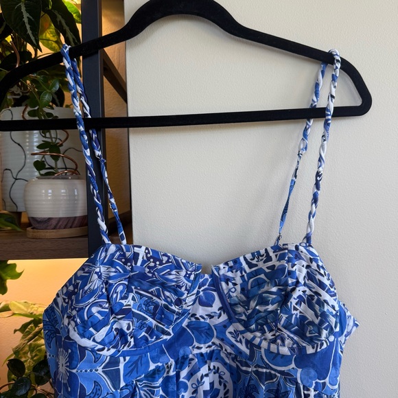 NWT FARM Rio Blue Tile Dream Sleeveless Maxi Dress Size Large - Picture 5 of 12